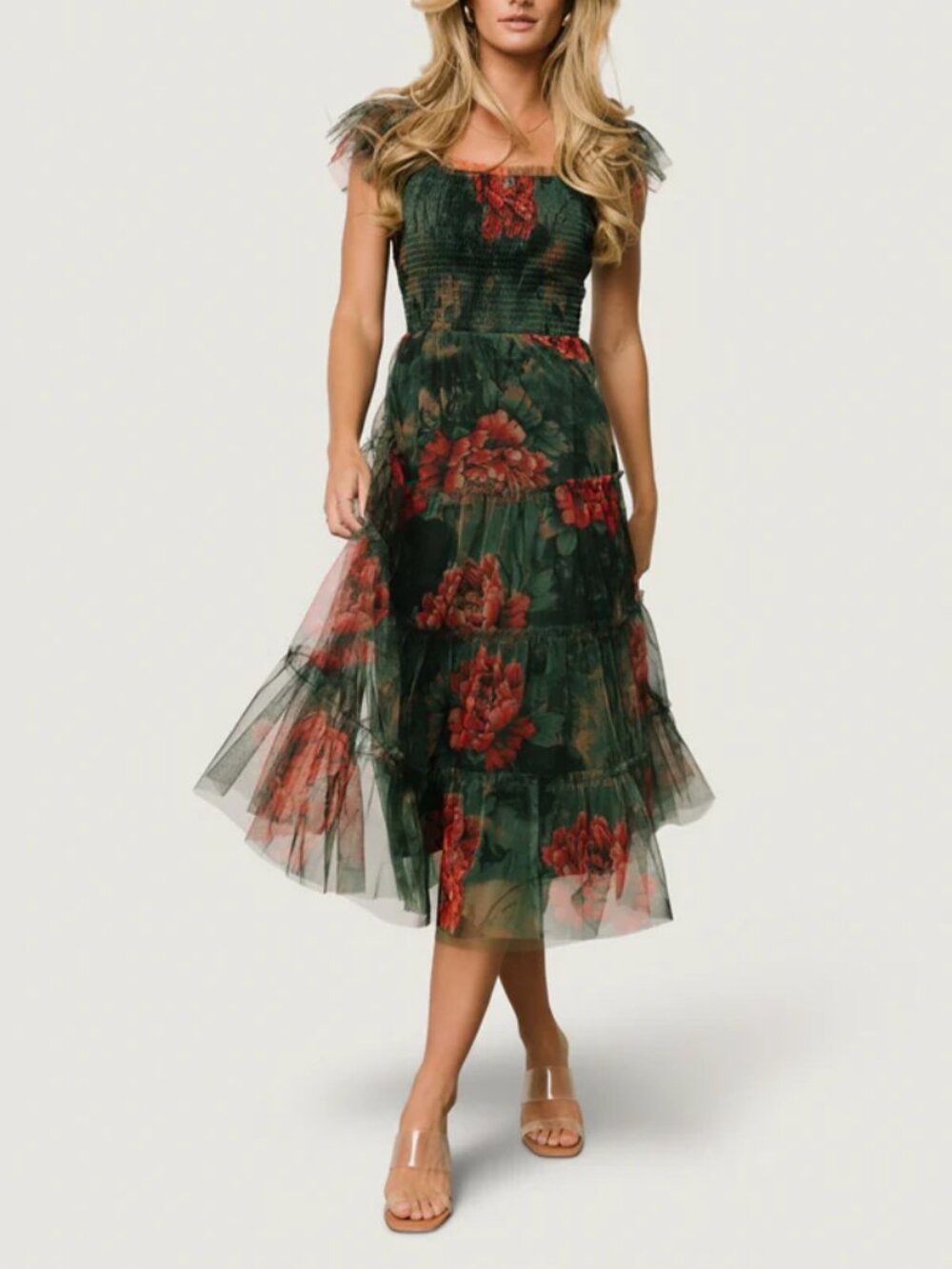 Baltic Born Clementine Tulle Midi Dress Large Green